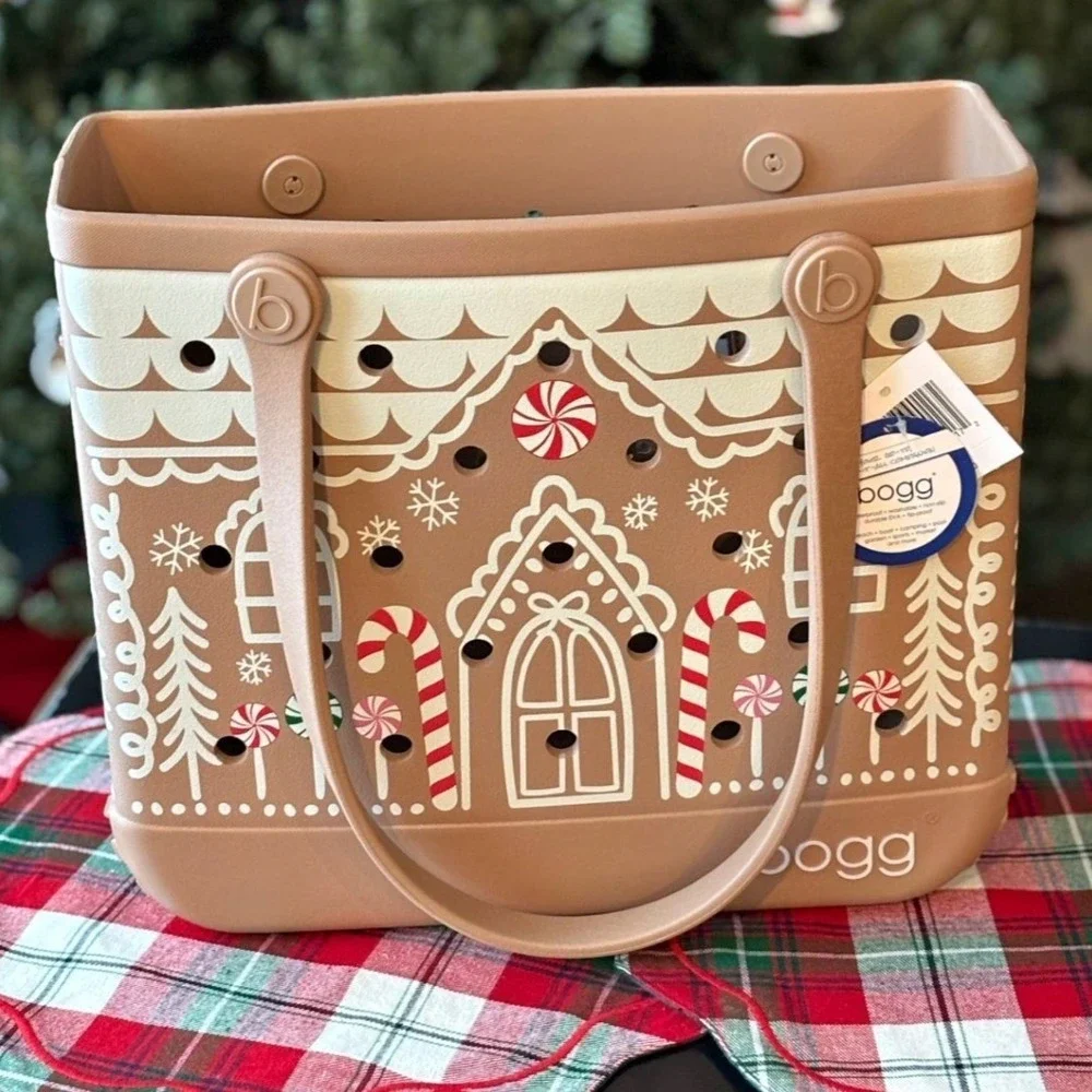 Baby Bogg Bag Tote Gingerbread House Holiday Christmas Brown New